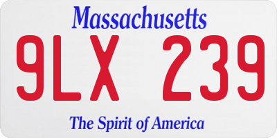 MA license plate 9LX239