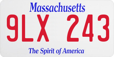 MA license plate 9LX243