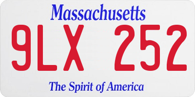 MA license plate 9LX252