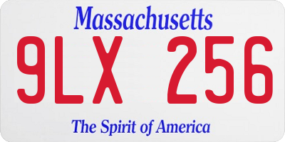 MA license plate 9LX256