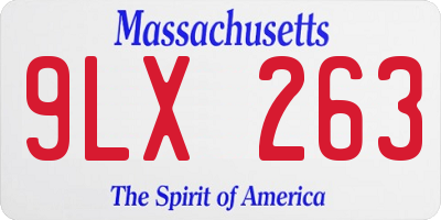 MA license plate 9LX263