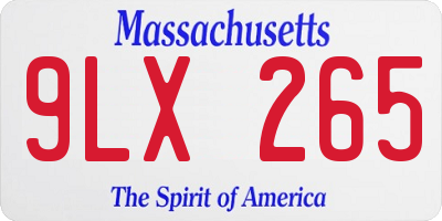 MA license plate 9LX265