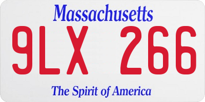 MA license plate 9LX266