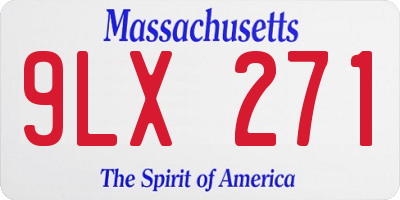 MA license plate 9LX271