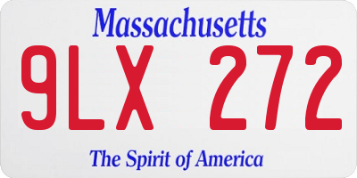 MA license plate 9LX272