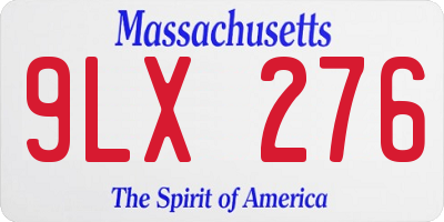 MA license plate 9LX276