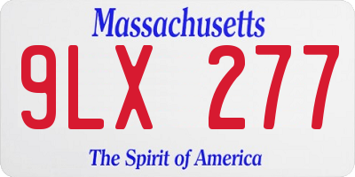 MA license plate 9LX277