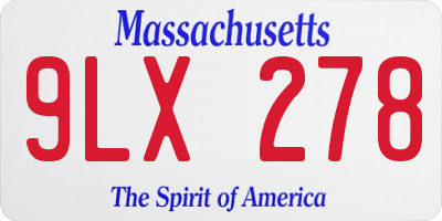 MA license plate 9LX278