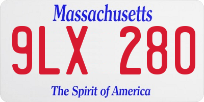 MA license plate 9LX280