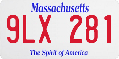 MA license plate 9LX281