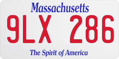 MA license plate 9LX286