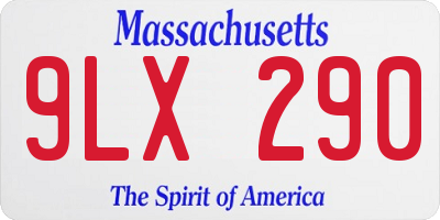 MA license plate 9LX290
