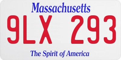 MA license plate 9LX293