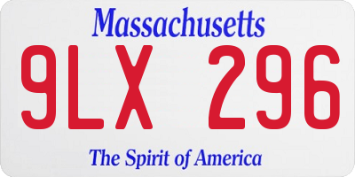 MA license plate 9LX296