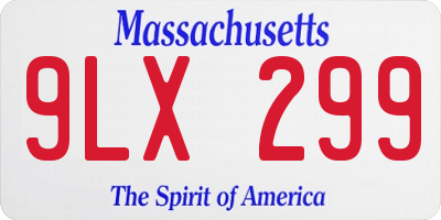 MA license plate 9LX299