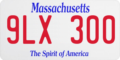 MA license plate 9LX300