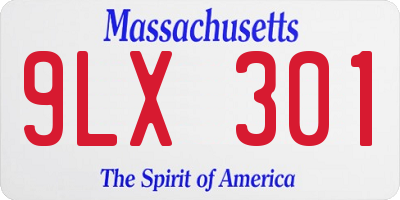 MA license plate 9LX301