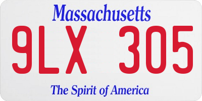 MA license plate 9LX305