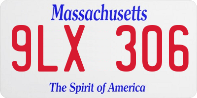 MA license plate 9LX306