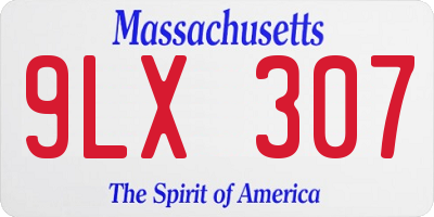 MA license plate 9LX307