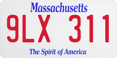 MA license plate 9LX311