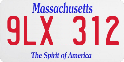 MA license plate 9LX312