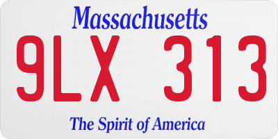 MA license plate 9LX313