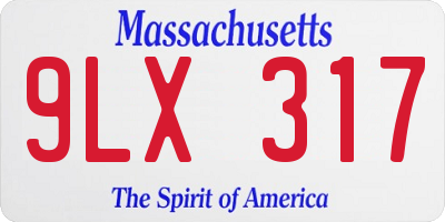 MA license plate 9LX317