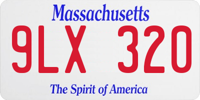 MA license plate 9LX320
