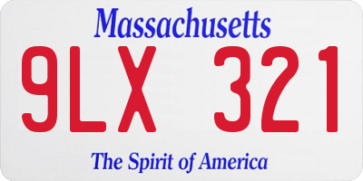 MA license plate 9LX321