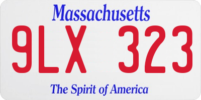 MA license plate 9LX323