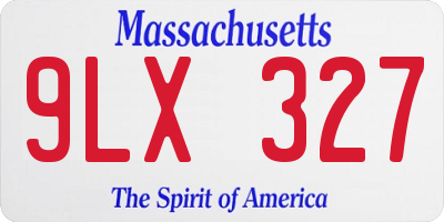 MA license plate 9LX327