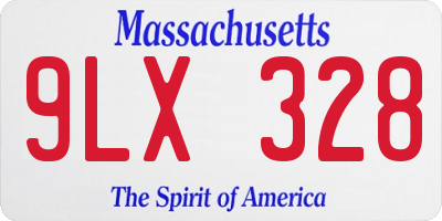 MA license plate 9LX328