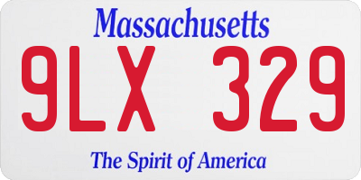 MA license plate 9LX329