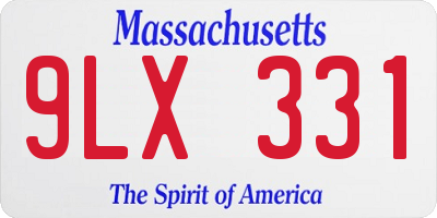 MA license plate 9LX331