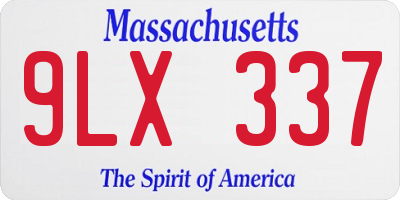 MA license plate 9LX337