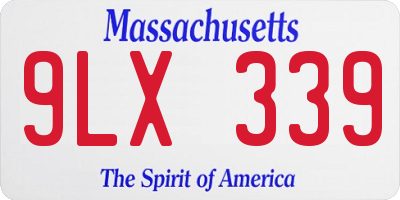 MA license plate 9LX339