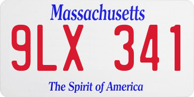 MA license plate 9LX341