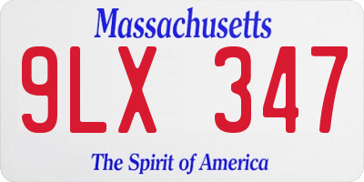 MA license plate 9LX347