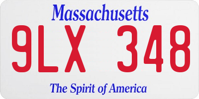 MA license plate 9LX348