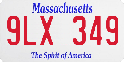 MA license plate 9LX349