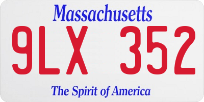 MA license plate 9LX352