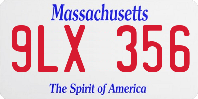 MA license plate 9LX356