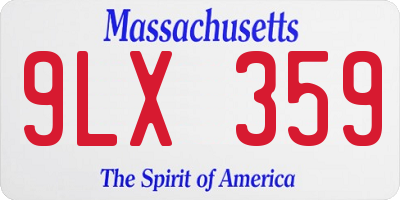 MA license plate 9LX359