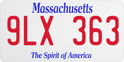 MA license plate 9LX363