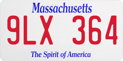 MA license plate 9LX364