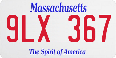 MA license plate 9LX367