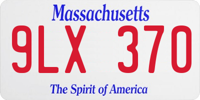 MA license plate 9LX370