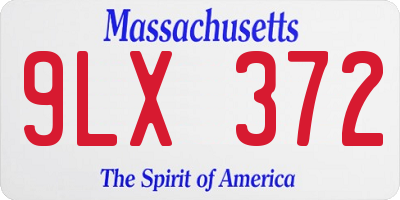 MA license plate 9LX372