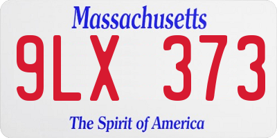 MA license plate 9LX373